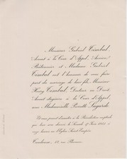 1933 Faire-part mariage Henri