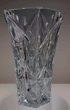 Vaso vintage in vetro taglio trasparente altezza 12,5 cm arredo tavolo casa