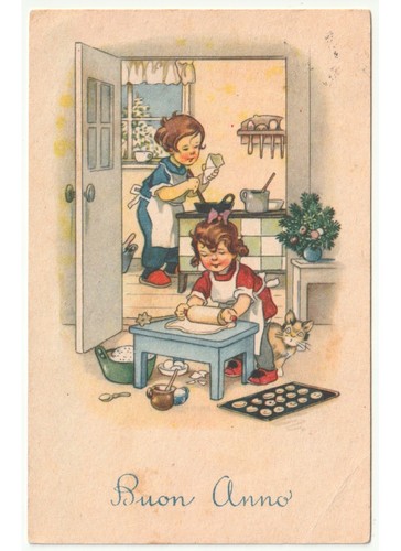 1956 cartolina buon anno - 1956,