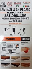 DISCO LAMA CIRCOLARE TAGLIO LAMINATI E TRUCIOLARE Ø MM. 300 FORO 30 DENTI 96 CMT