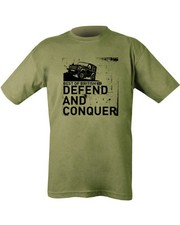 T-shirt uomo donna Defend and Conquer - verde oliva