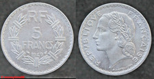 France ! 5 francs Lavrillier 1949 etat Superbe peu courant pour l'aluminium