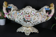 Centrotavola cariatidi cherubino porcellana italiana Capodimonte marcato putti ciotola 