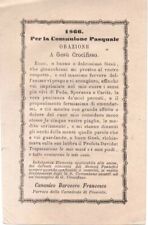 CATTEDRALE DI PINEROLO INVITO PER LA COMUNIONE PASQUALE DEL 1866 Barovero F.