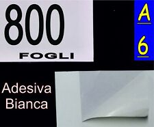 800 FOGLI CARTA ADESIVA BIANCA MATTA X ETICHETTE A6