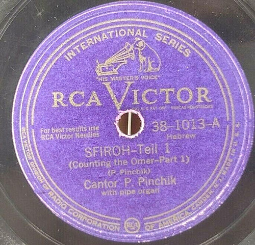 Rpm hebrew cantor - rpm, pinchik