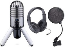 Samson Meteor Mic USB Microfono da Studio Grande Diaframma, Monitoraggio Integrato +