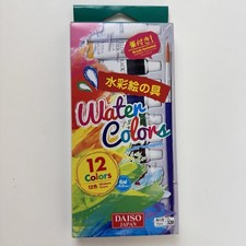 Daiso Set di Pittura ad Acquerello, 12 Colori, (0,2 oz) Tubi con Pennello Nuovo