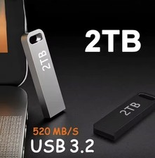 Chiavetta USB 2TB 3.2 Pen Drive Trasferimento altissima velocità in metallo Nera
