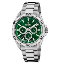 Orologio Uomo Multifunzione FESTINA F20623/3 in Acciaio con Fondo Verde e Data