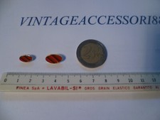 BOTTONE OVALE SMALTO METALLO BICOLORE ROSSO BORDEAUX CAMICETTA DISP 2 MISURE