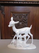 Statuetta Cervi in porcellana. CAB Finissime Porcellane Firenze Made in Italy.