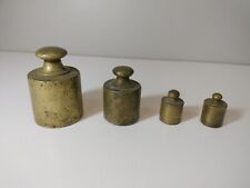 Pesi Bilancia In Ottone N° 4 Pezzi Antichi Vintage 