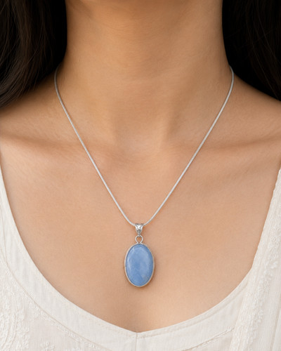 Ciondolo angelite blu con - angelite,