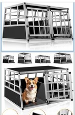 Gabbia da Trasporto per Cani Doppia 89x69x50cm