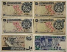 1 DOLLAR SINGAPURA  6 BANCONOTE 1 DOLLARO CARTAMONETA SINGAPORE ASIA