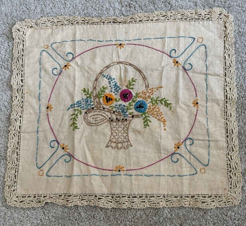 Vintage hand stitched floral - vintage,