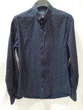 CAMICIA DA UOMO BLU ARMANI JEANS  STAMPA LOGO ARMANI  XS USA
