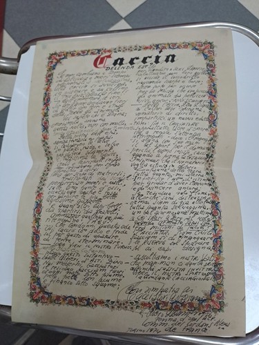 Pergamena miniata 1974 caccia - 1974,