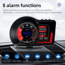 Auto KFZ HUD OBD2+GPS Head-Up Display Tachometer Anzeige Alarm Umgebungs Licht