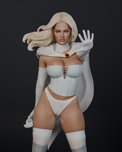 Statua emma frost - emma, 3d