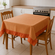 Tovaglia Cerata Plastificata con Voilant Tinta Unita Tavolo Cucina Casa PVC