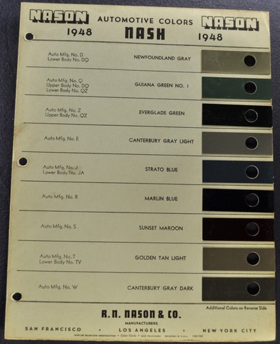 Foglio colori nash paint chip - foglio,