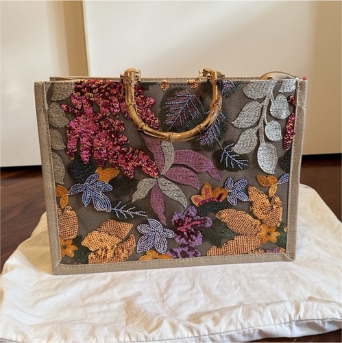 Borsa donna tela beige - , ricami