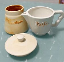 Barattoli zucchero e caffè a forma di caffettiera in ceramica