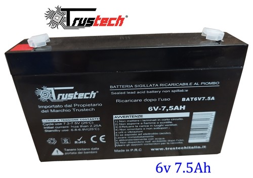 Batteria 5ah piombo - 7.5ah, al