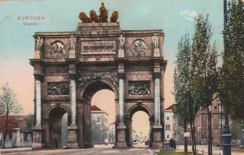 Cartolina monaco porta - monaco,