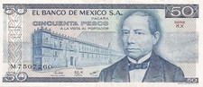 MESSICO MEXICO 50 PESOS  ANNO 1981 SERIE KX PICK P73 UNC - FDS