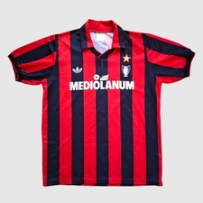 AC Milan 1990 1991 Adidas Home Vintage Football Shirt Size M/L Van Basten SerieA