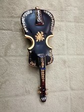 Limonges scatola porta gioie in ceramica forma violino decorazioni oro