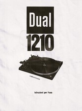 FOTOCOPIA DEPLIANT MANUALE GIRADISCHI DUAL 1210 ISTRUZIONI PER L'USO 1971