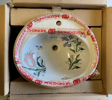 LAVANDINO CERAMICA POZZI GINORI LAVABO INCASSO DECORO A. CAMPI Tulipano Vaiolet