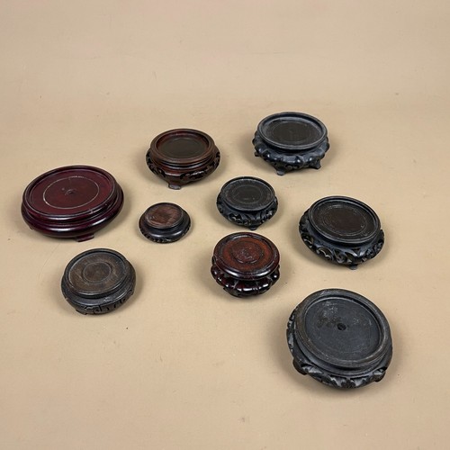Oriental wooden vase stands - oriental,