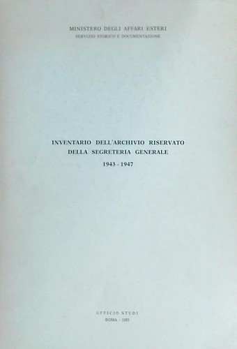 Inventario dell archivio - inventario, dell'archivio