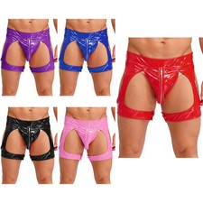 Biancheria intima uomo pelle intima rimovibile rigonfiamento marsupio cerniera perizoma divertente clubwear