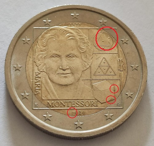 Moneta euro maria - euro, montessori
