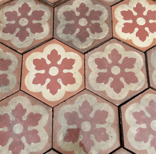 Cementine antiche originali mattoni piastrelle esagonali rosse pavimento 6