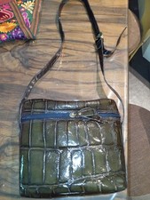 Borsa Vintage Pelle Color Verde Militare 