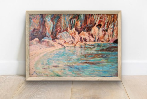 Dipinto olio tavola mare - dipinto,
