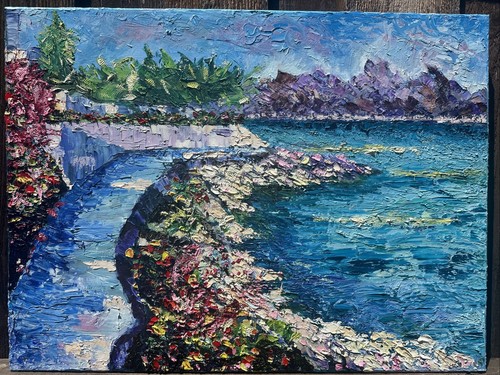 Dipinto olio della costa - dipinto,