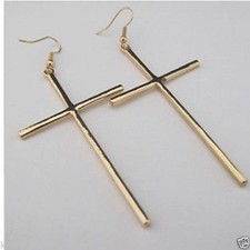 coppia orecchini bigiotteria forma croce 3 colori