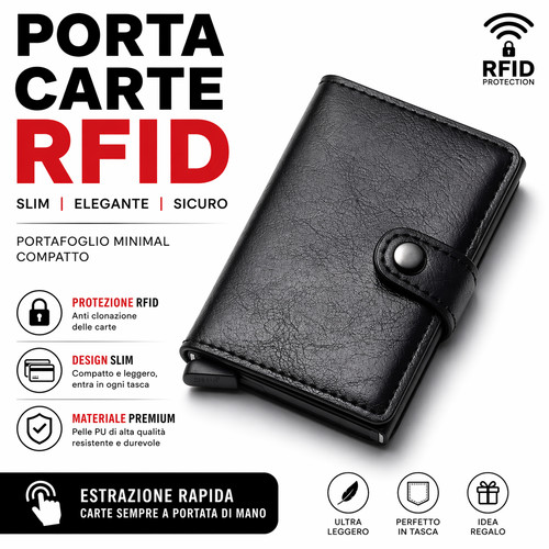 Porta carte rfid portafoglio - carte,
