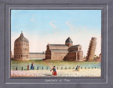 Pisa Duomo Torre Aquatinta