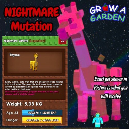 Giraffa nightmare età peso - nightmare., età/peso