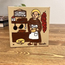 Piastrella ceramica dipinta a mano Cleo Teissedre decorazione parete San Pascual Monk 1985