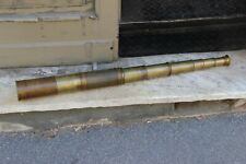 ANTICO D'EPOCA CANNOCCHIALE IN OTTONE MARINA A SETTE ELEMENTI DEL XIX SECOLO